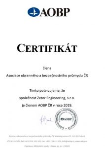 Certifikát AOBP